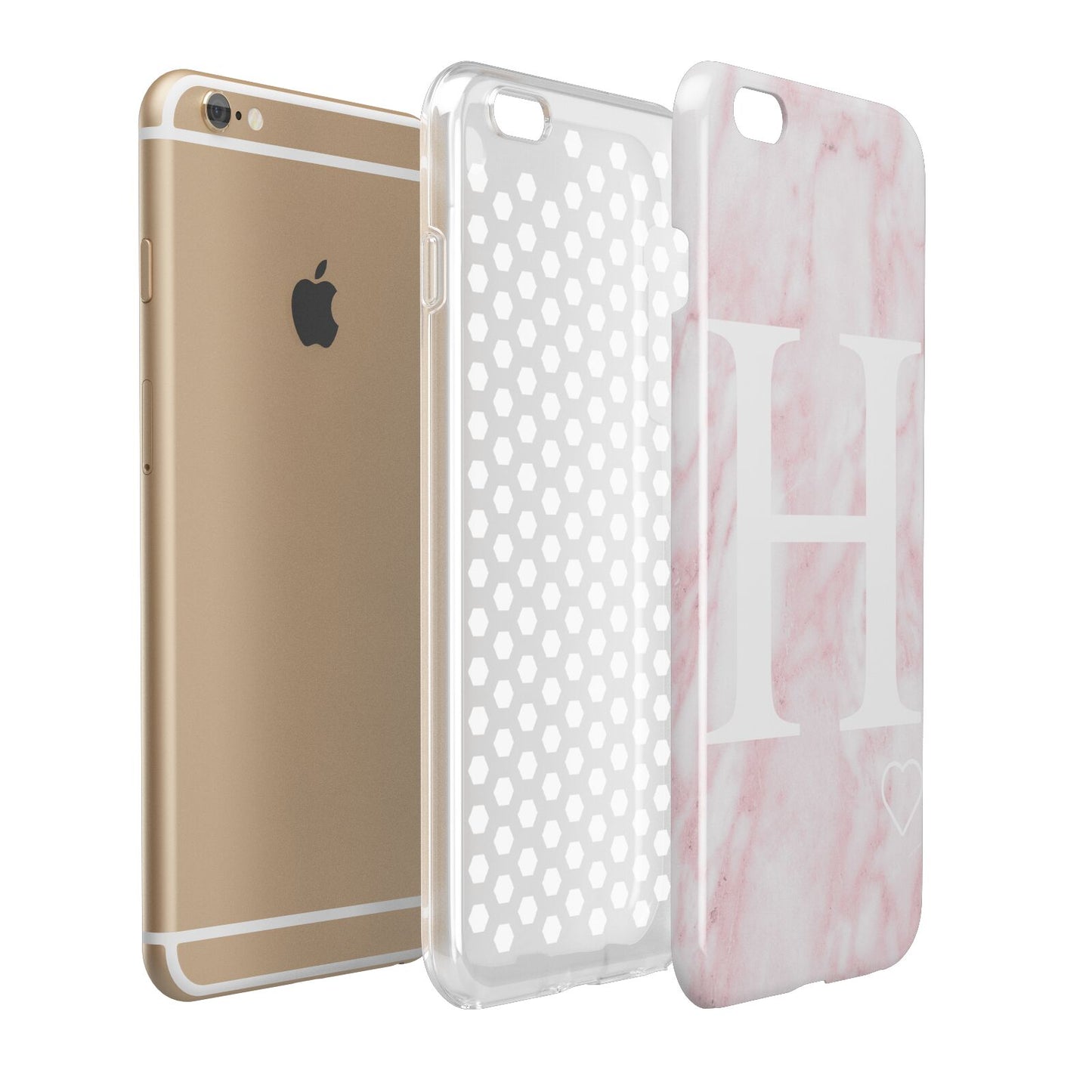 Blush Marble Custom Initial Personalised Apple iPhone 6 Plus 3D Tough Case Expand Detail Image