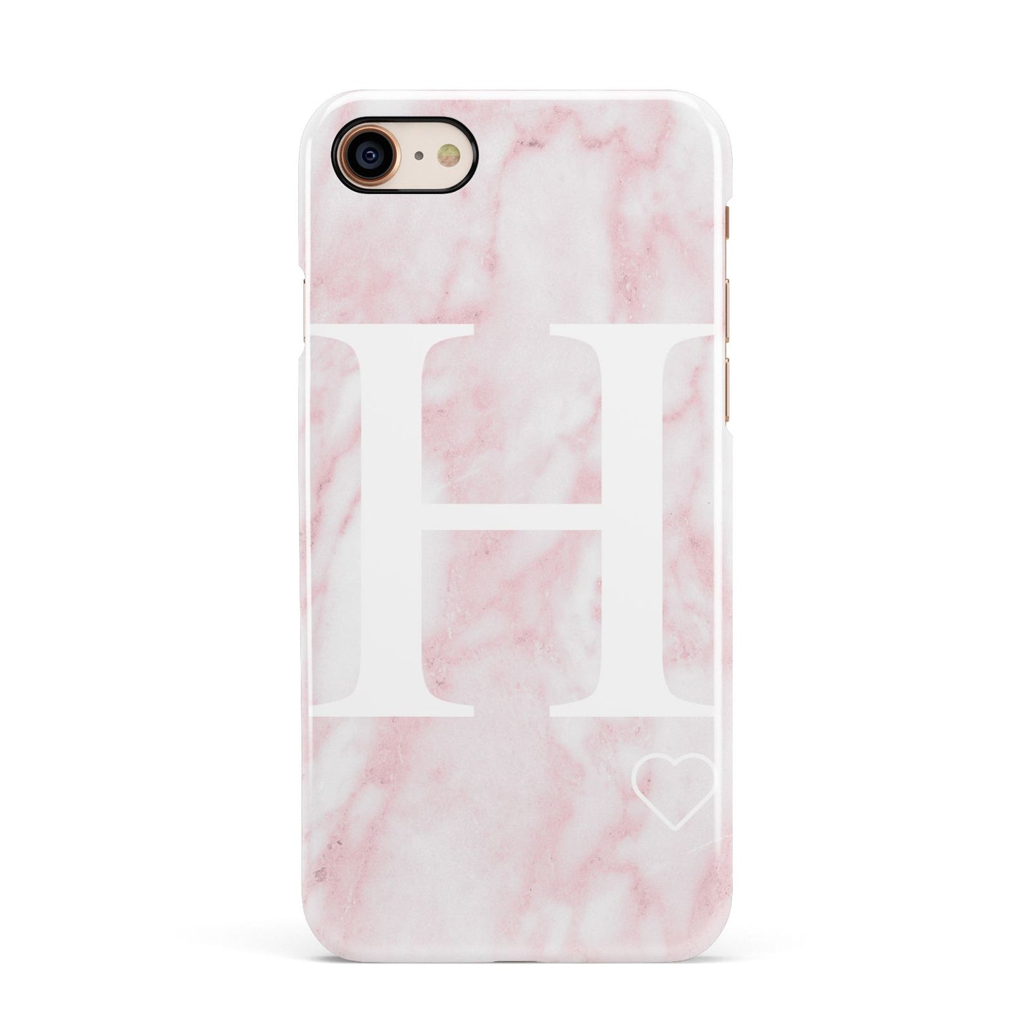 Blush Marble Custom Initial Personalised Apple iPhone 7 8 3D Snap Case