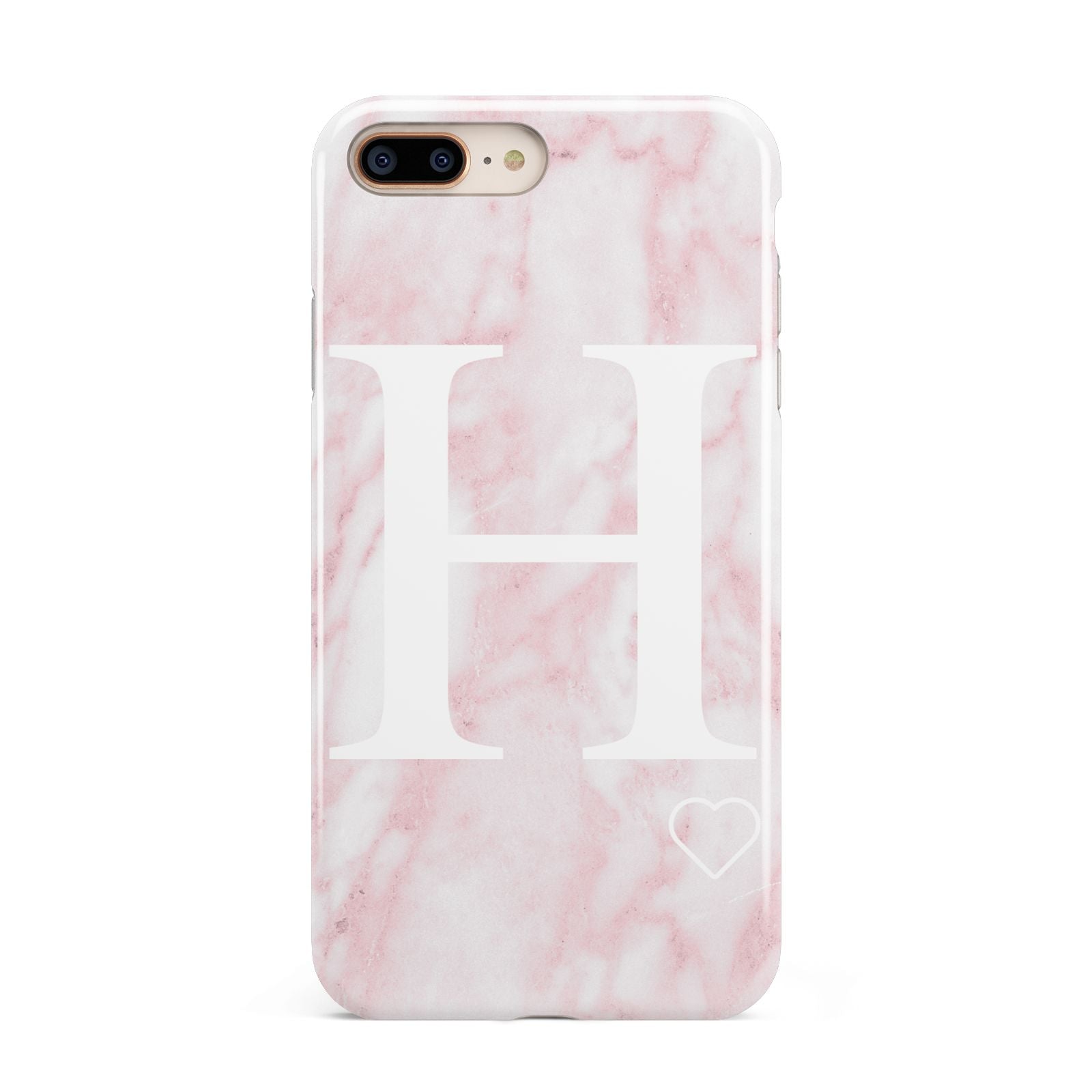 Blush Marble Custom Initial Personalised Apple iPhone 7 8 Plus 3D Tough Case