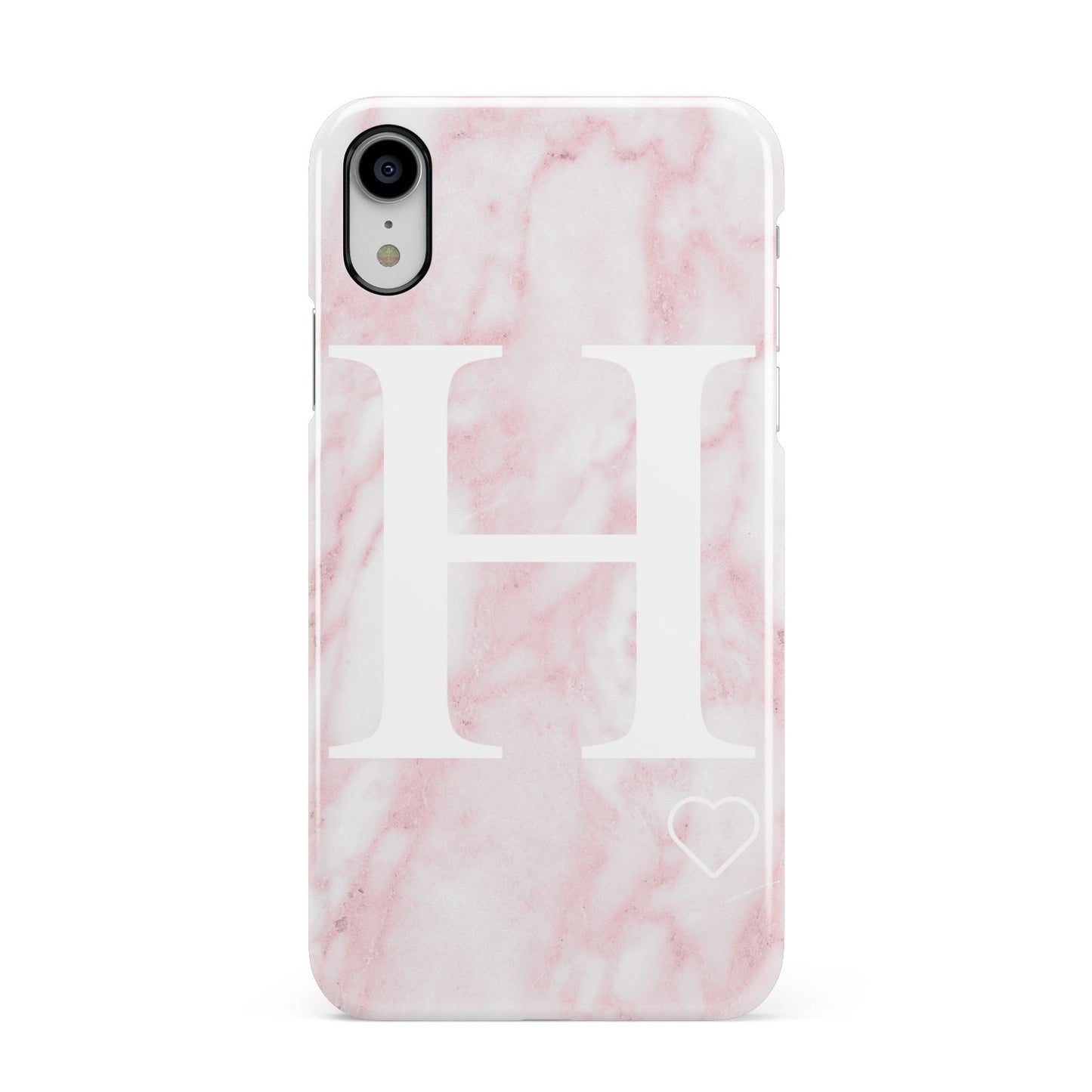 Blush Marble Custom Initial Personalised Apple iPhone XR White 3D Snap Case