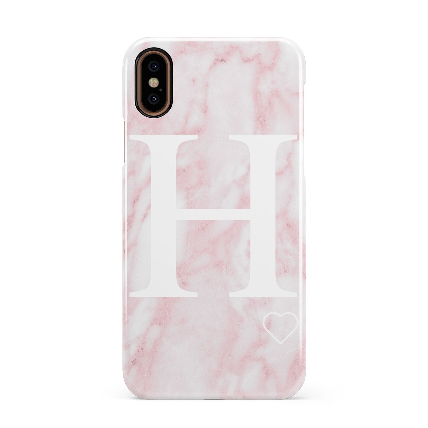 Blush Marble Custom Initial Personalised Apple iPhone XS 3D Snap Case