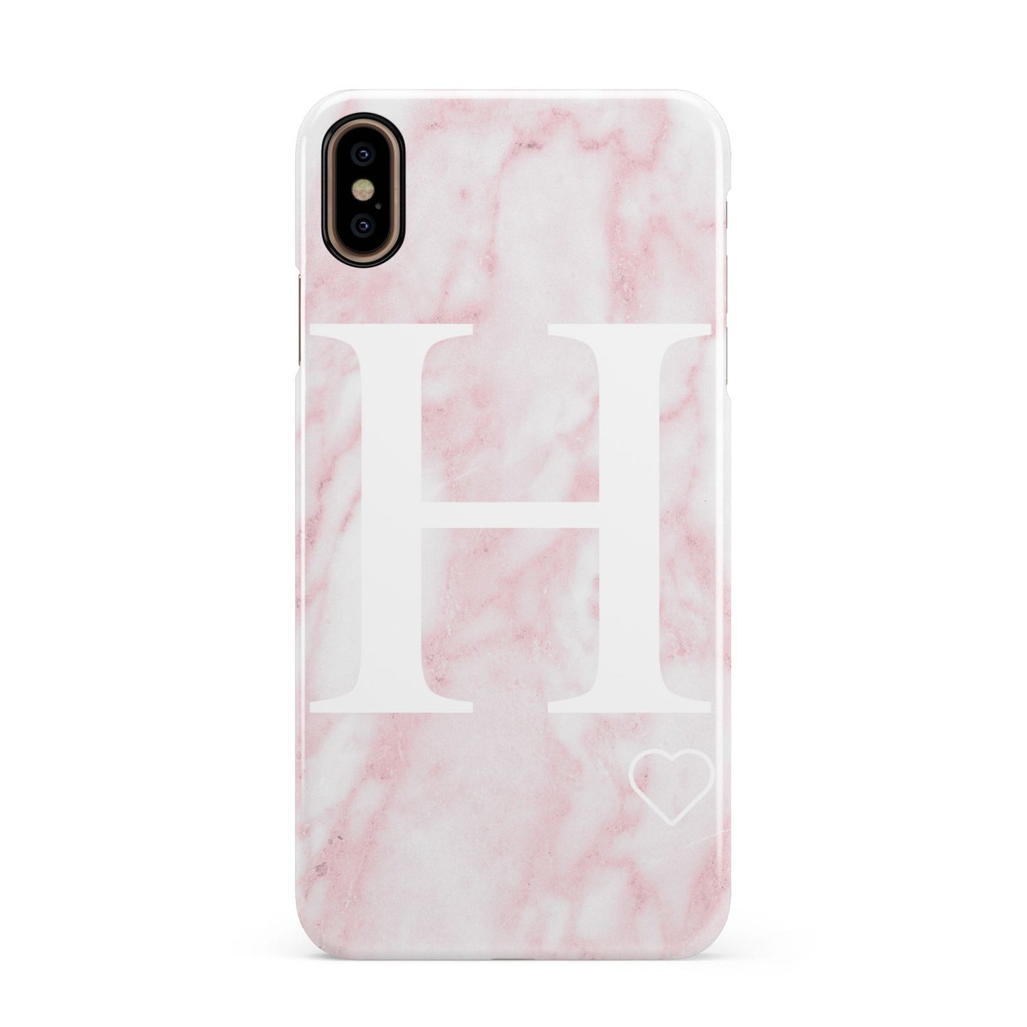 Blush Marble Custom Initial Personalised Apple iPhone Xs Max 3D Snap Case