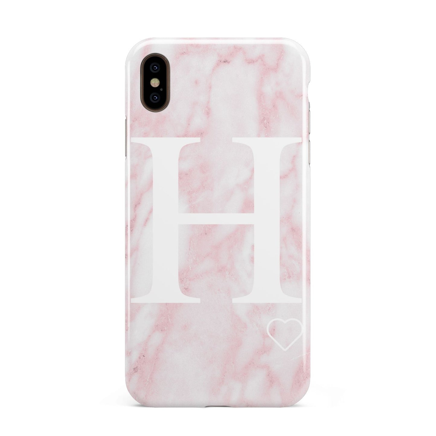 Blush Marble Custom Initial Personalised Apple iPhone Xs Max 3D Tough Case