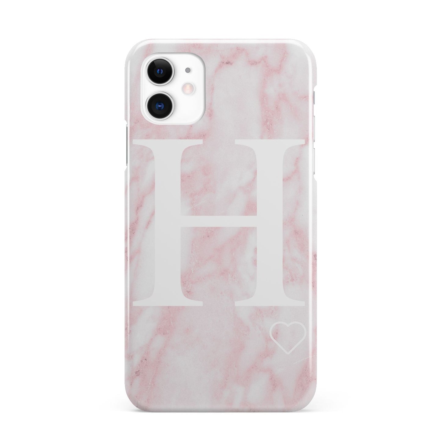 Blush Marble Custom Initial Personalised iPhone 11 3D Snap Case