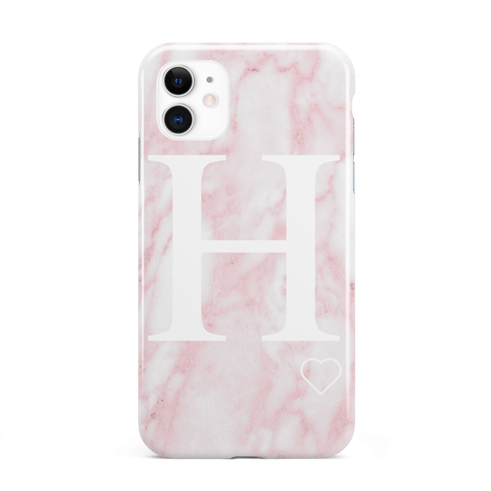 Blush Marble Custom Initial Personalised iPhone 11 3D Tough Case