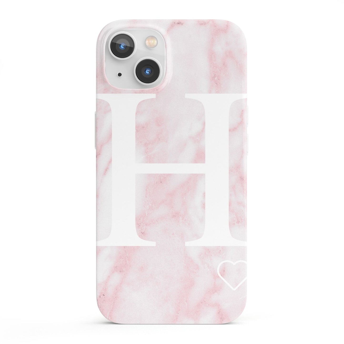 Blush Marble Custom Initial Personalised iPhone 13 Full Wrap 3D Snap Case