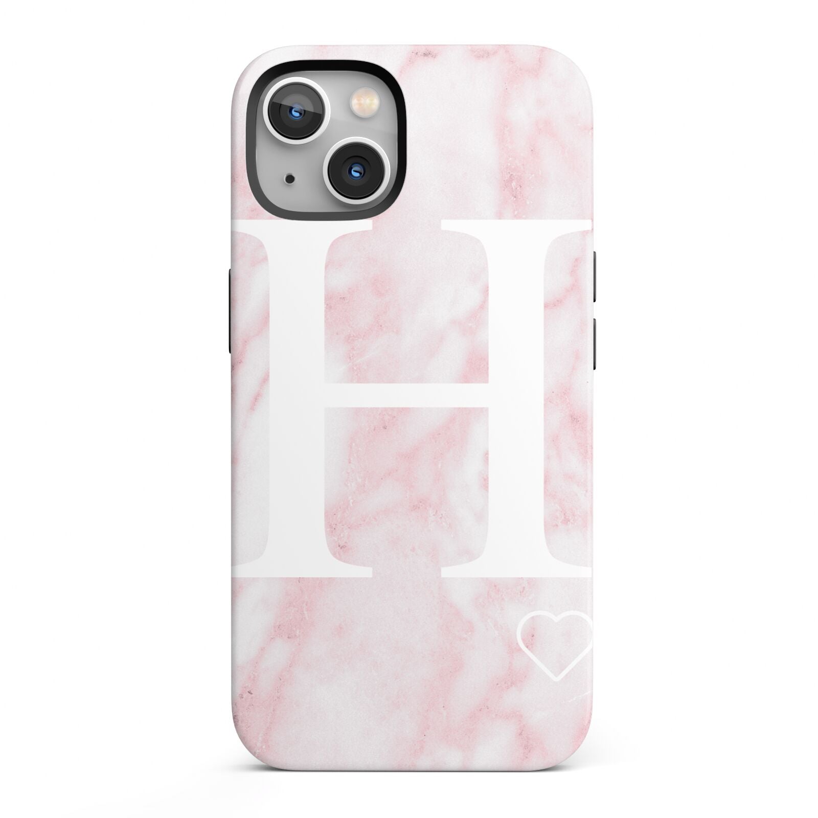 Blush Marble Custom Initial Personalised iPhone 13 Full Wrap 3D Tough Case