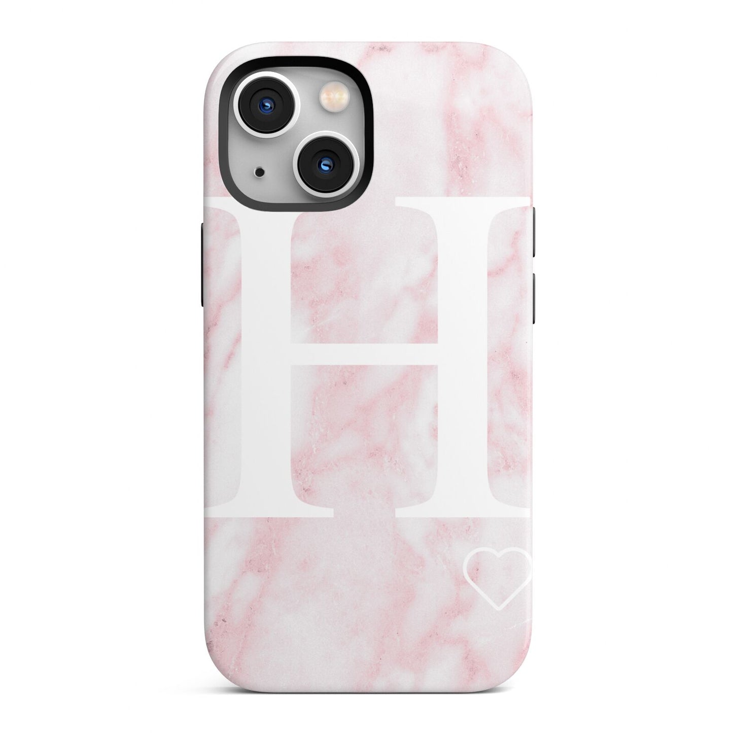 Blush Marble Custom Initial Personalised iPhone 13 Mini Full Wrap 3D Tough Case