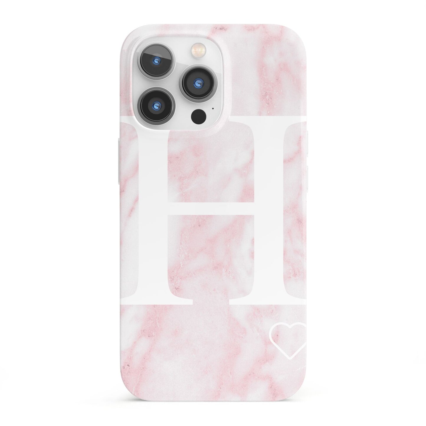 Blush Marble Custom Initial Personalised iPhone 13 Pro Full Wrap 3D Snap Case