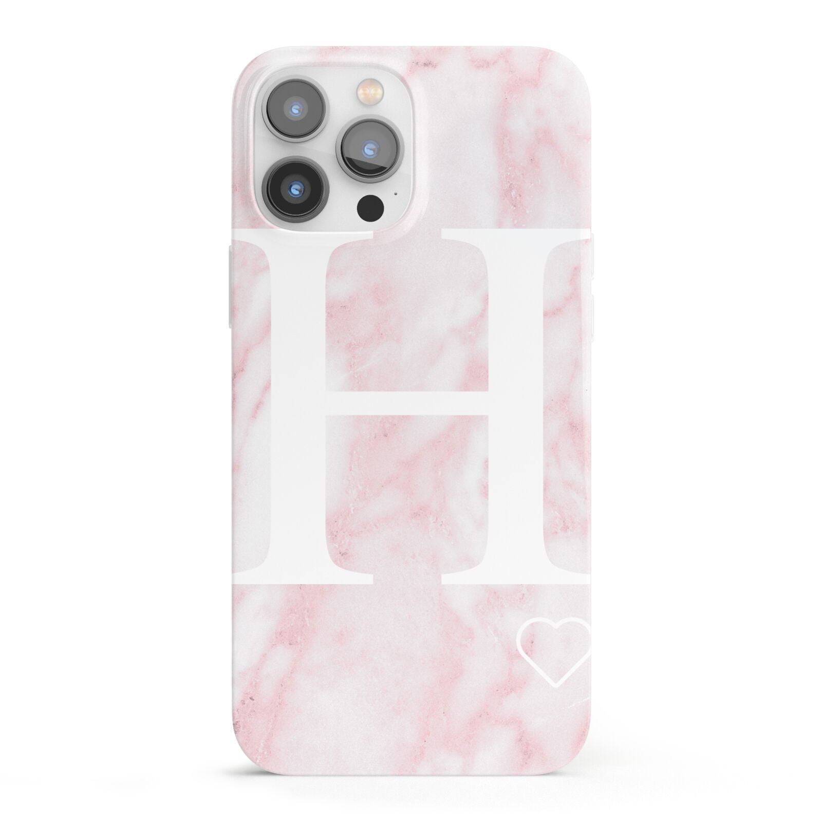 Blush Marble Custom Initial Personalised iPhone 13 Pro Max Full Wrap 3D Snap Case