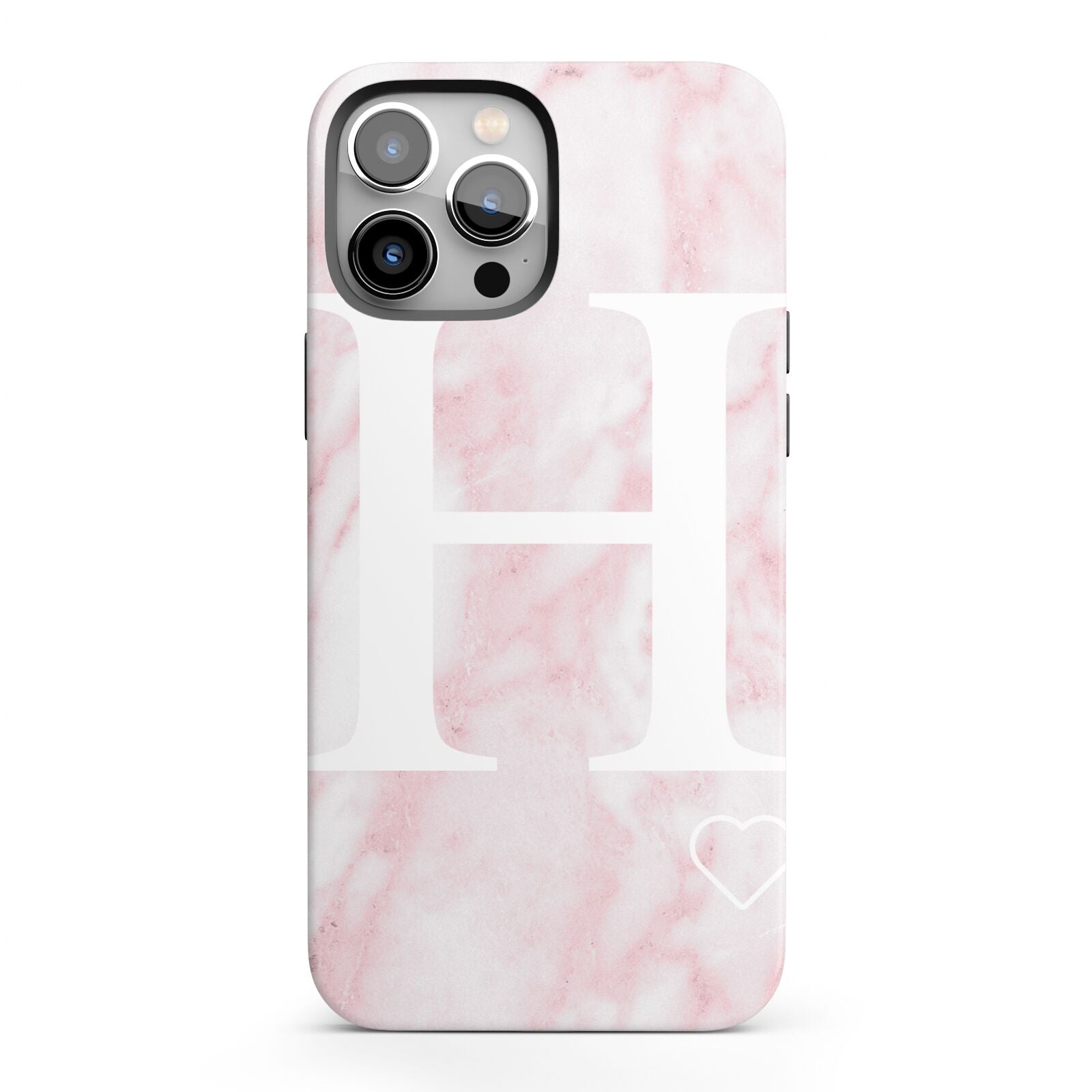 Blush Marble Custom Initial Personalised iPhone 13 Pro Max Full Wrap 3D Tough Case