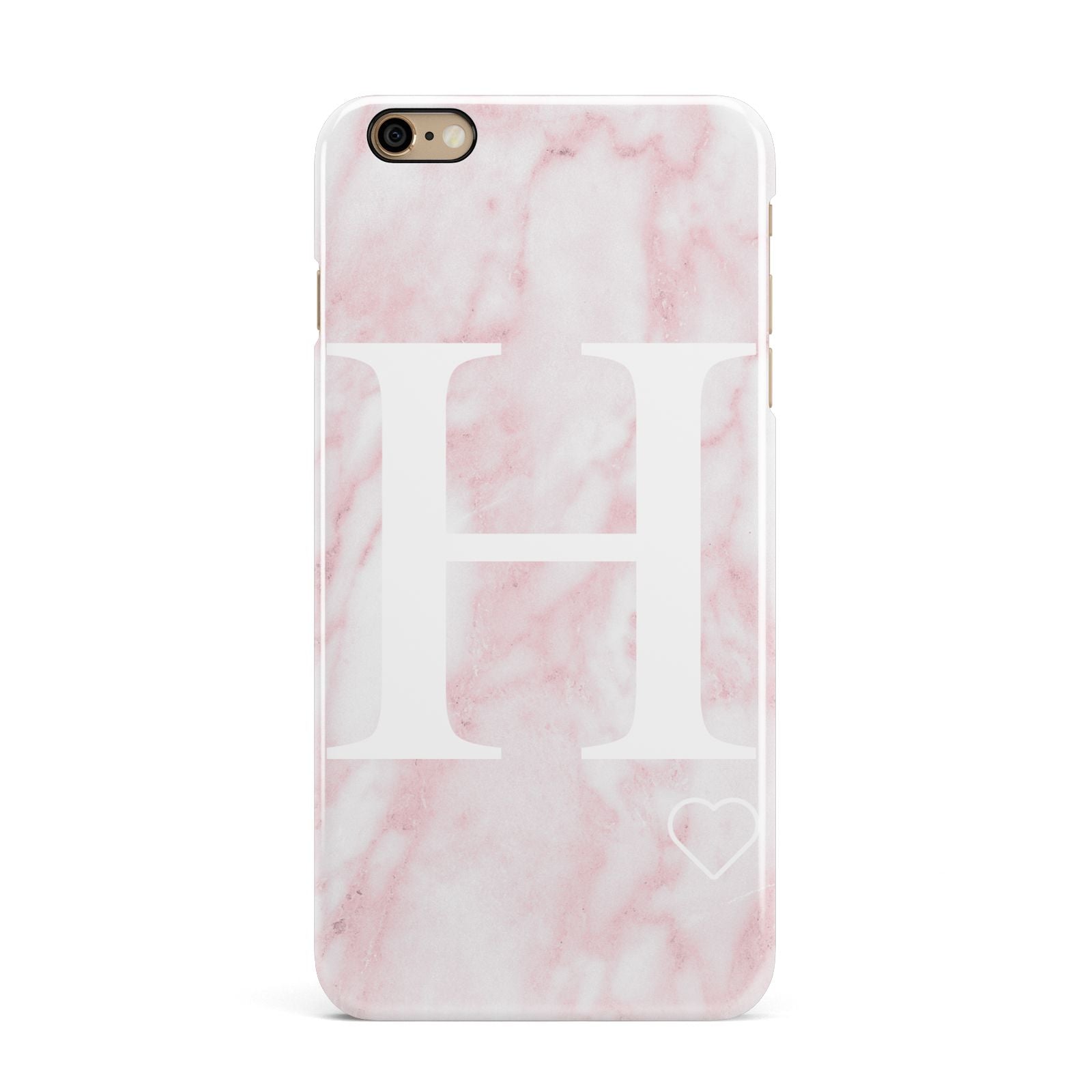 Blush Marble Custom Initial Personalised iPhone 6 Plus 3D Snap Case on Gold Phone