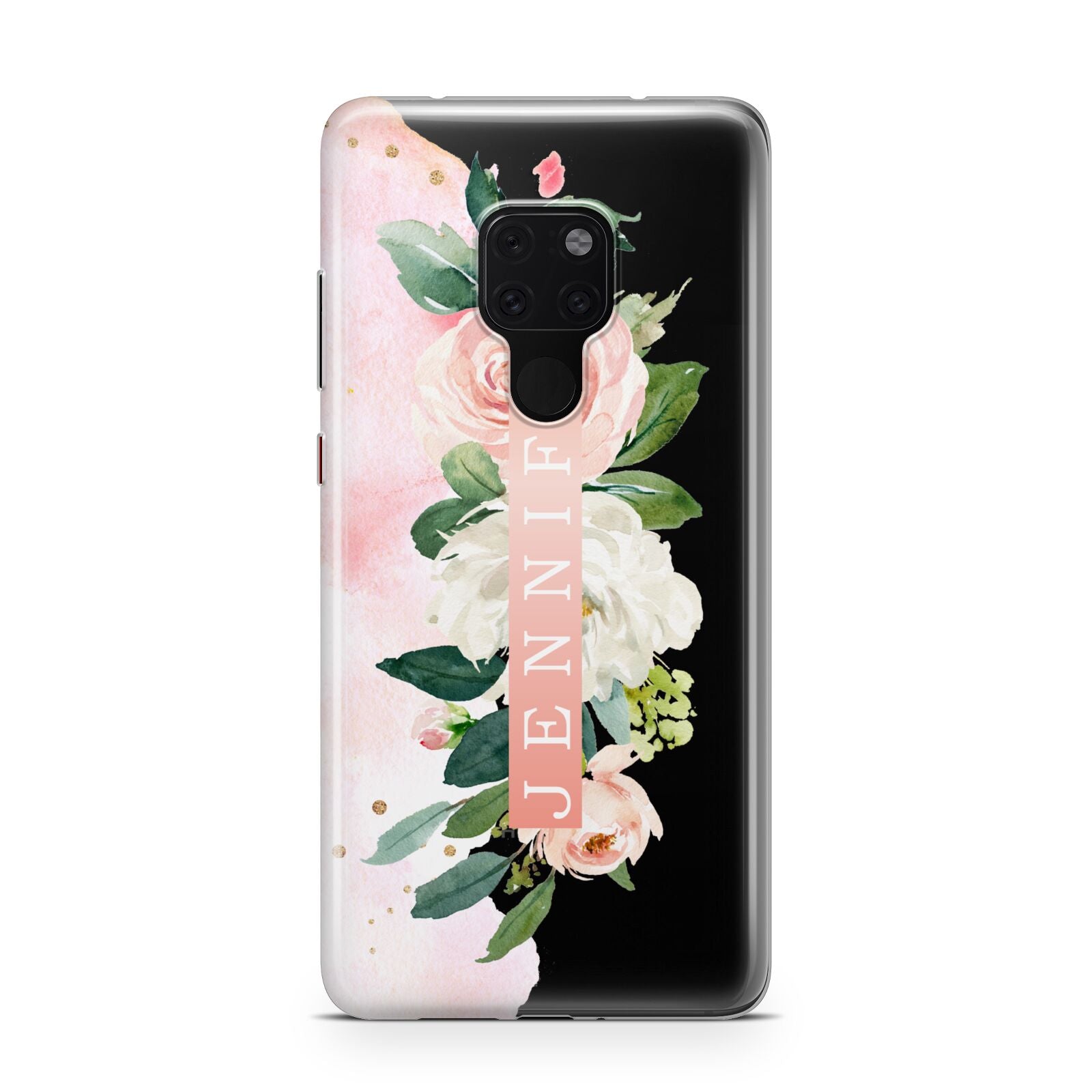 Blush Pink Personalised Name Floral Huawei Mate 20 Phone Case