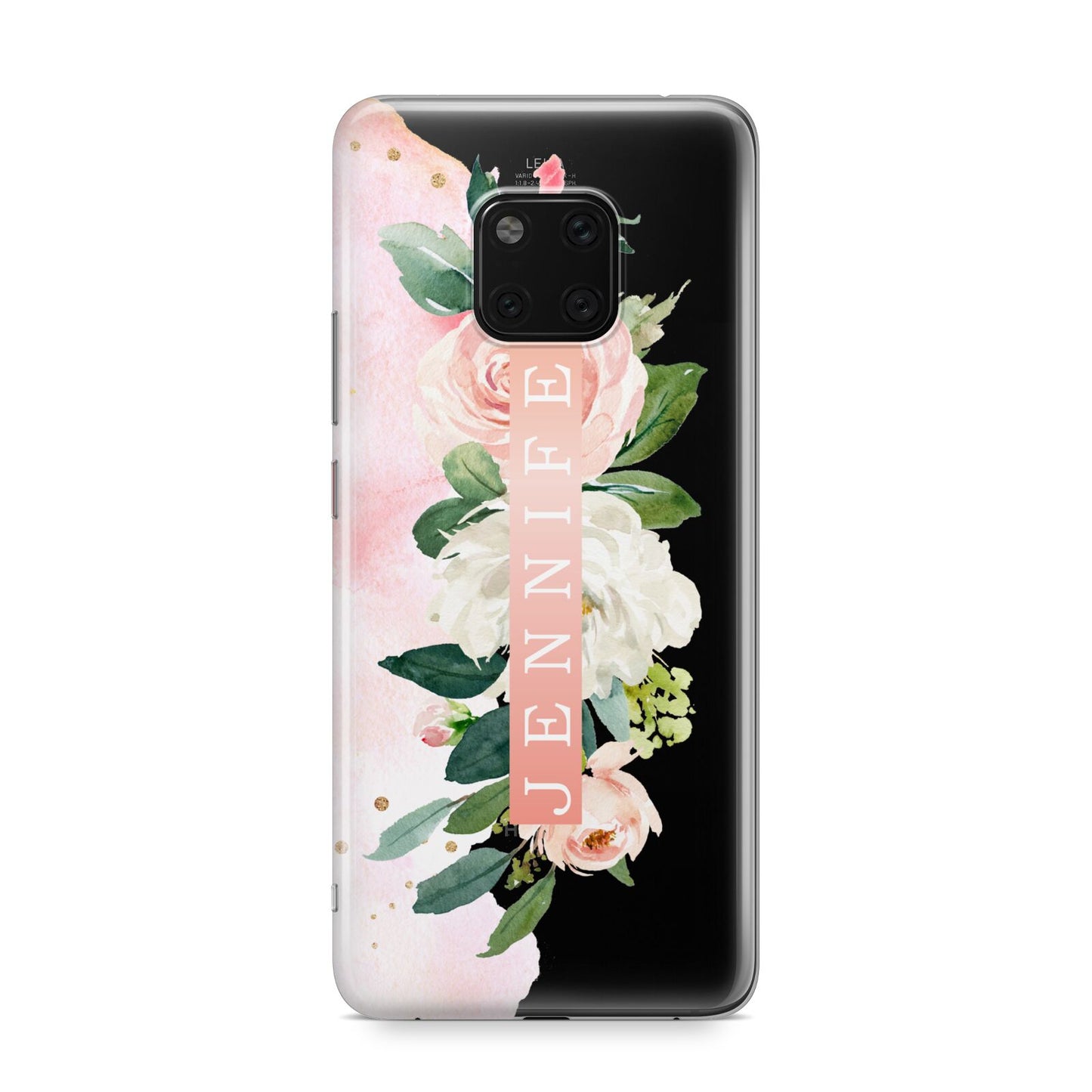 Blush Pink Personalised Name Floral Huawei Mate 20 Pro Phone Case