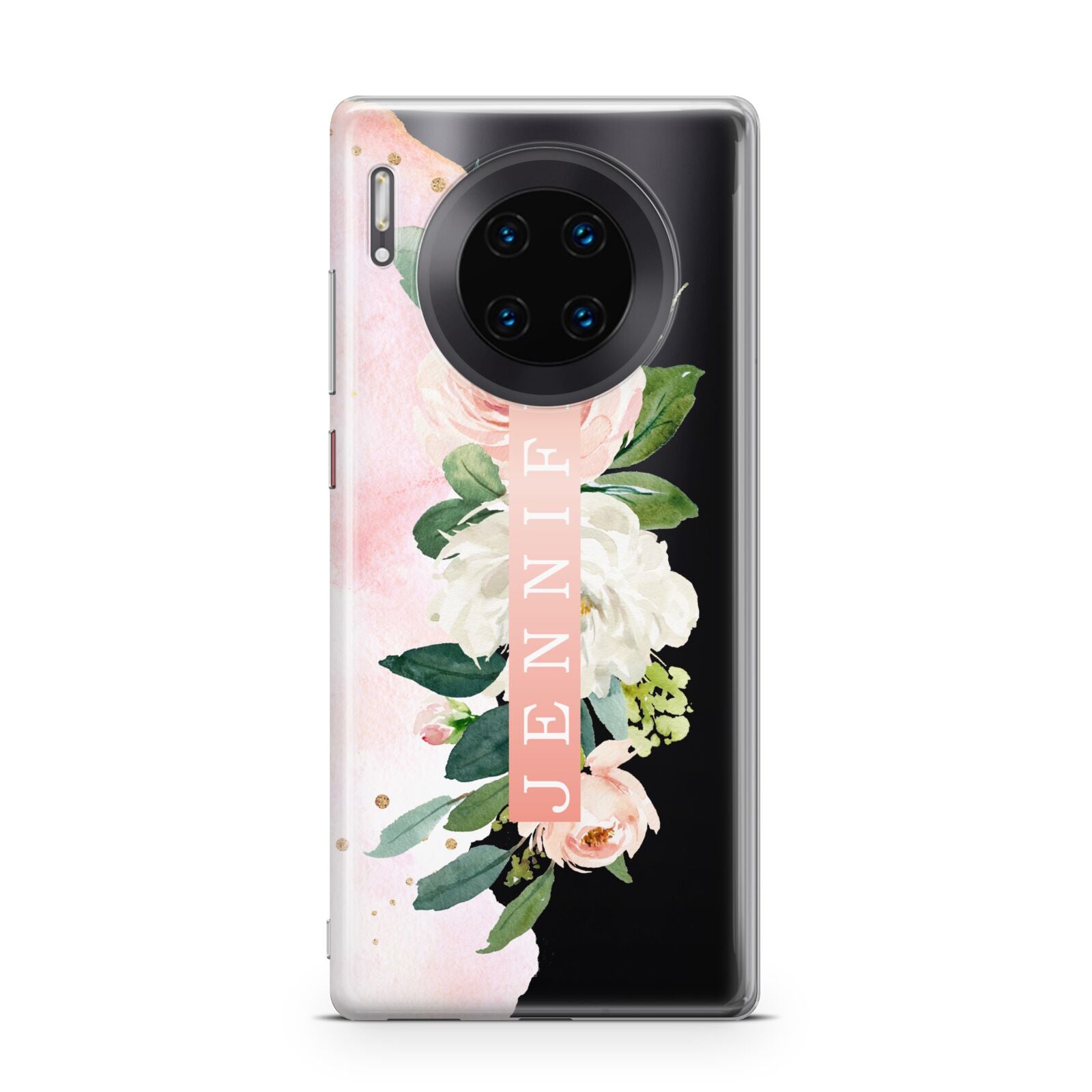 Blush Pink Personalised Name Floral Huawei Mate 30 Pro Phone Case