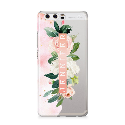 Blush Pink Personalised Name Floral Huawei P10 Phone Case