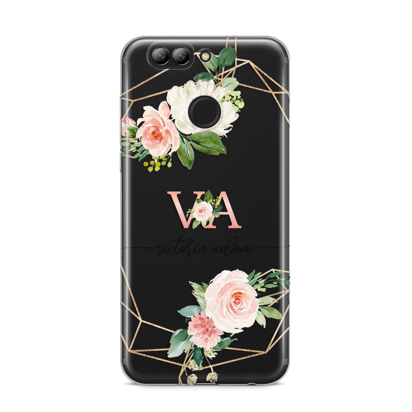 Blush Pink Rose Floral Personalised Huawei Nova 2s Phone Case