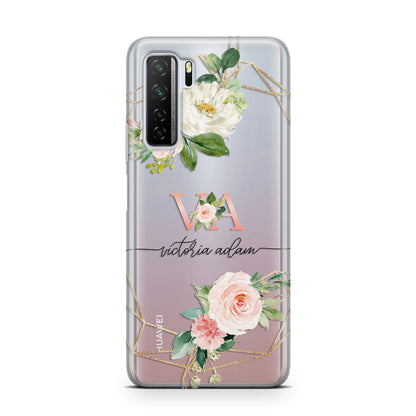 Blush Pink Rose Floral Personalised Huawei P40 Lite 5G Phone Case