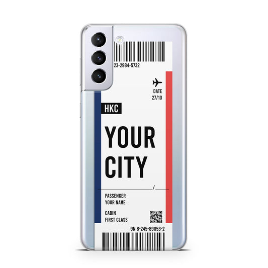 Boarding Pass Ticket Samsung S21 Plus Phone Case