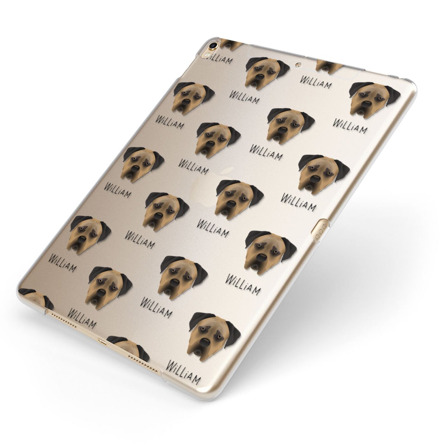 Boerboel Icon with Name Apple iPad Case on Gold iPad Side View