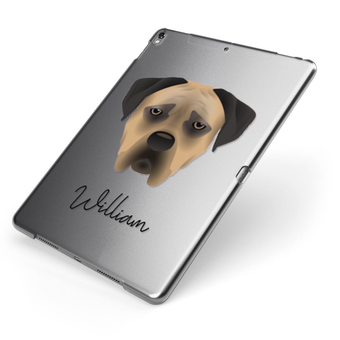 Boerboel Personalised Apple iPad Case on Grey iPad Side View