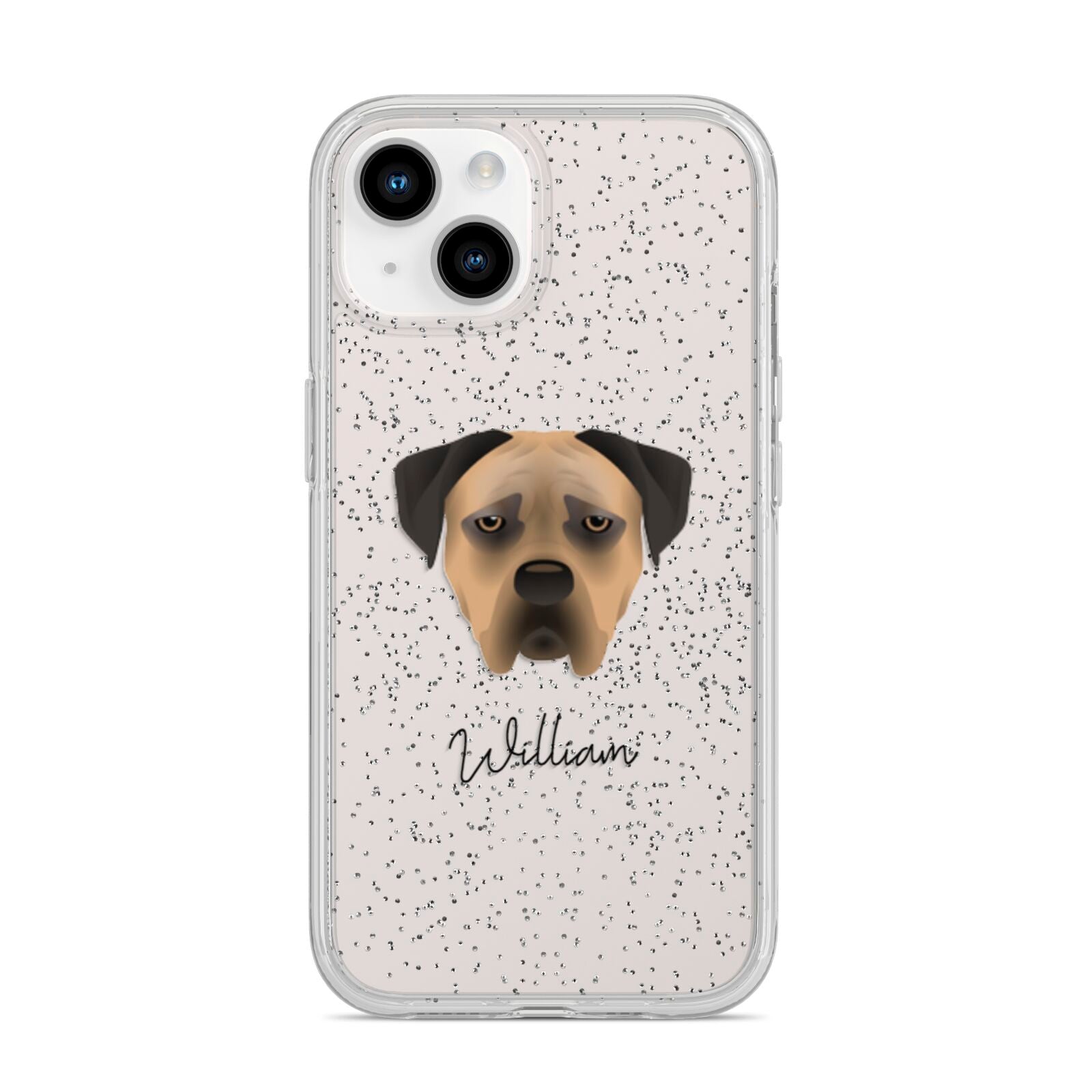 Boerboel Personalised iPhone 14 Glitter Tough Case Starlight