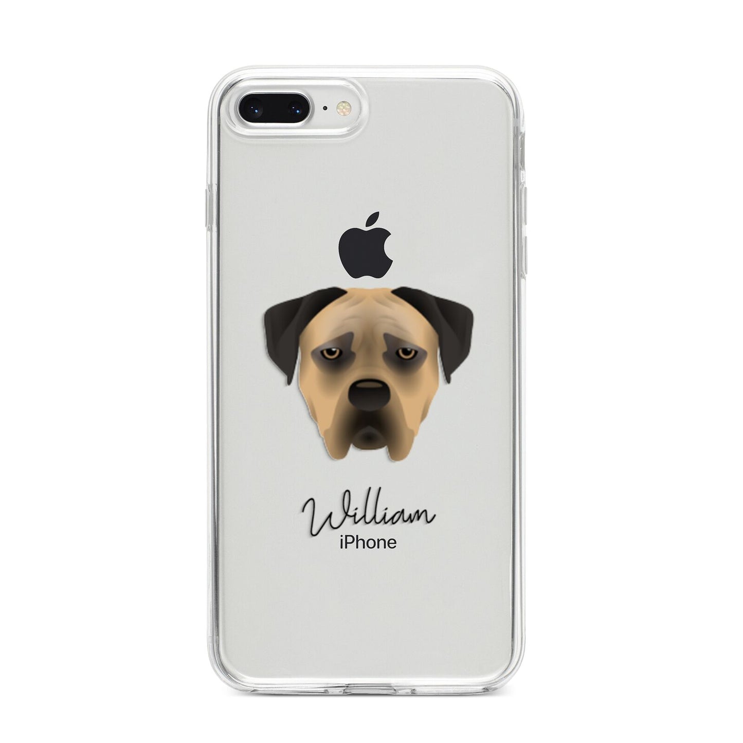 Boerboel Personalised iPhone 8 Plus Bumper Case on Silver iPhone