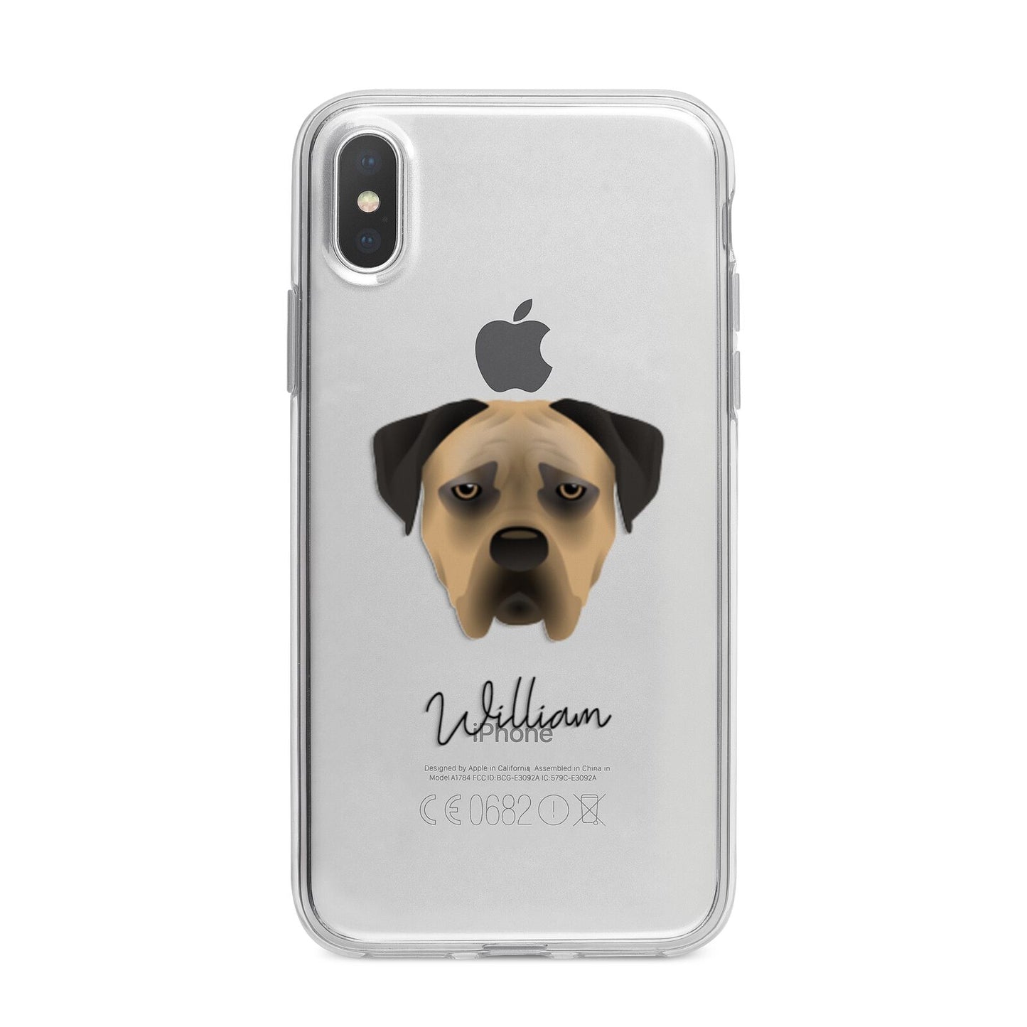 Boerboel Personalised iPhone X Bumper Case on Silver iPhone Alternative Image 1