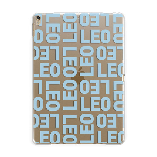 Bold Blue Block Names Apple iPad Gold Case