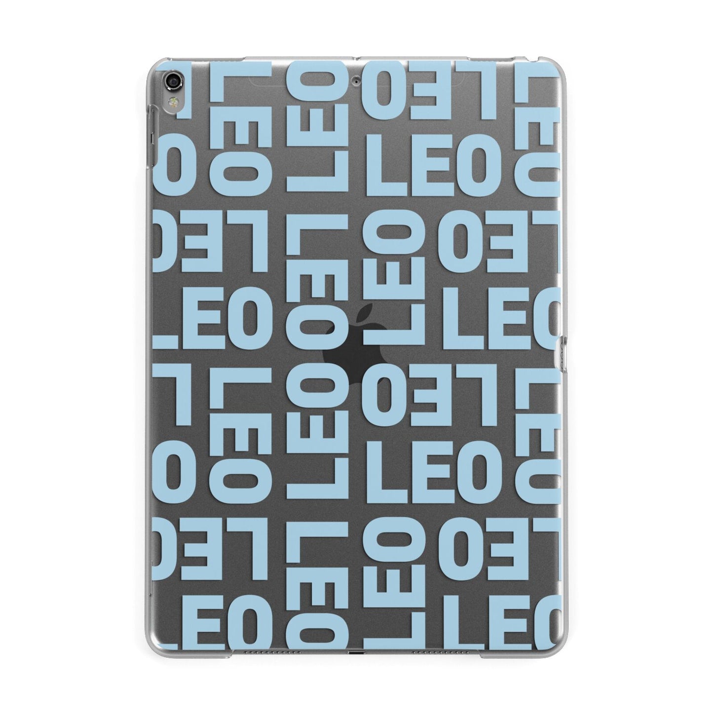 Bold Blue Block Names Apple iPad Grey Case