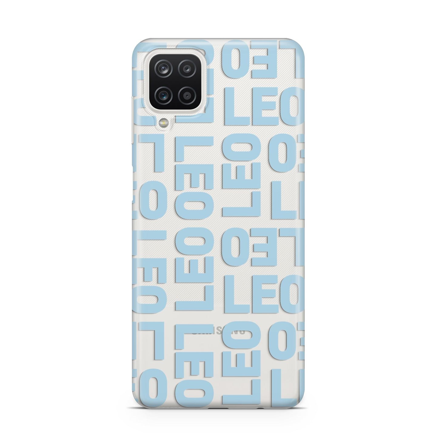 Bold Blue Block Names Samsung A12 Case