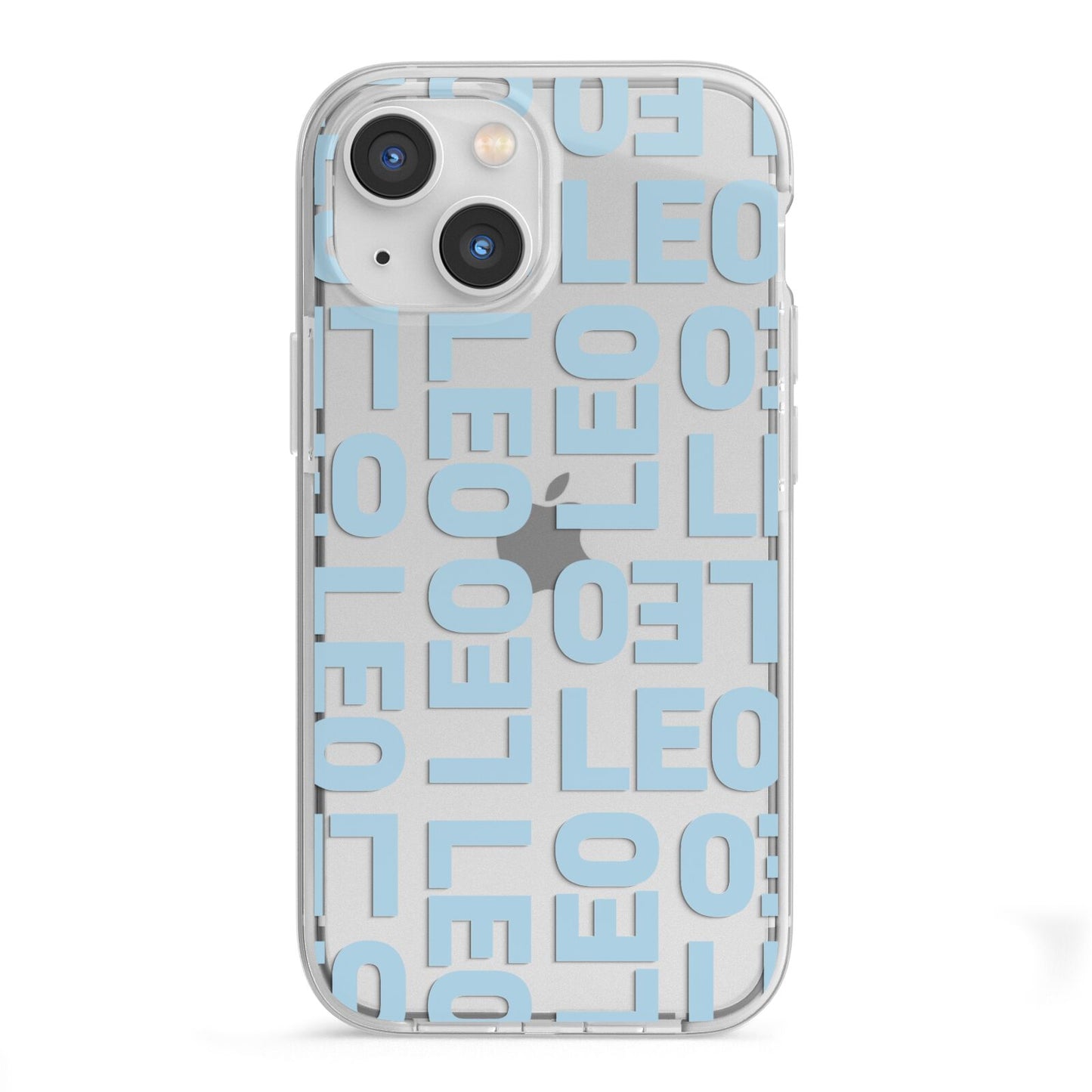 Bold Blue Block Names iPhone 13 Mini TPU Impact Case with White Edges