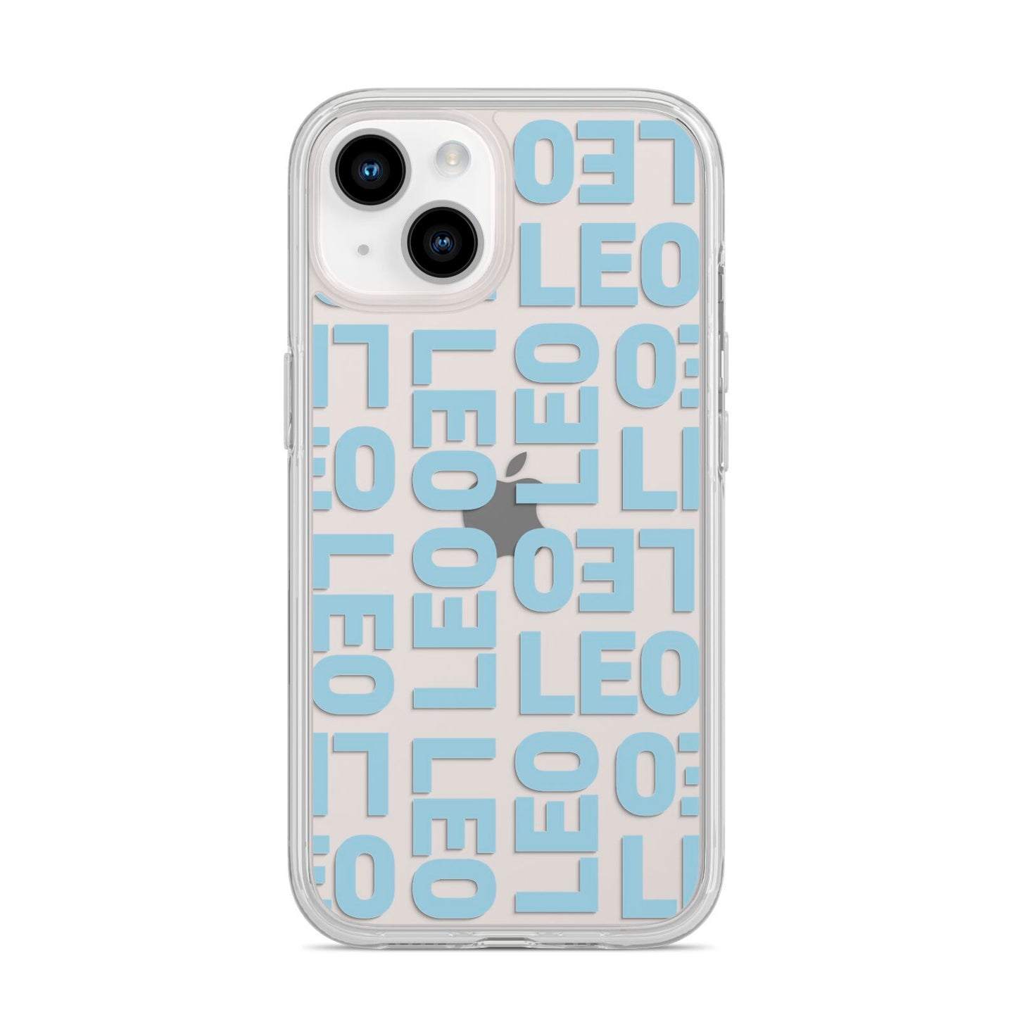 Bold Blue Block Names iPhone 14 Clear Tough Case Starlight