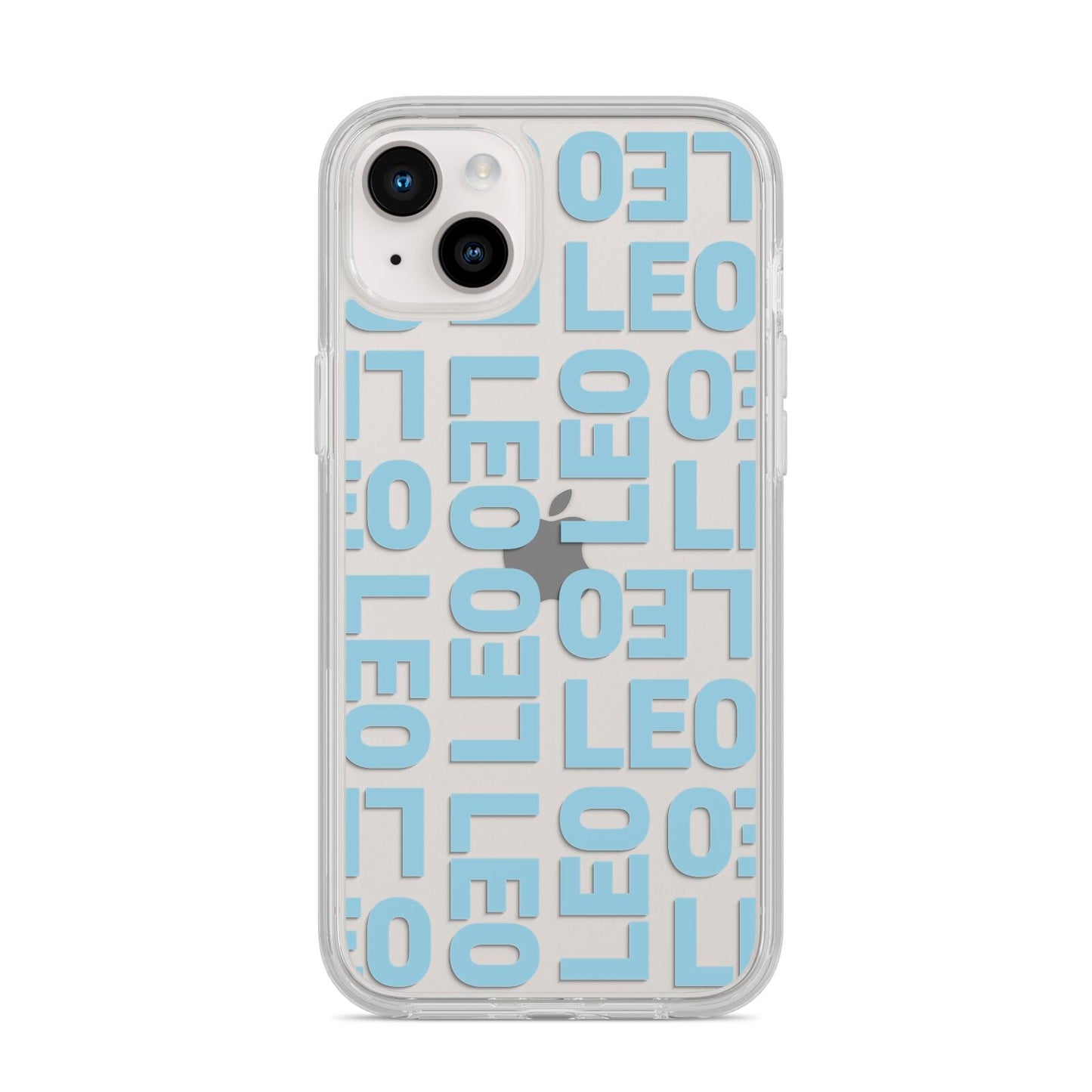 Bold Blue Block Names iPhone 14 Plus Clear Tough Case Starlight