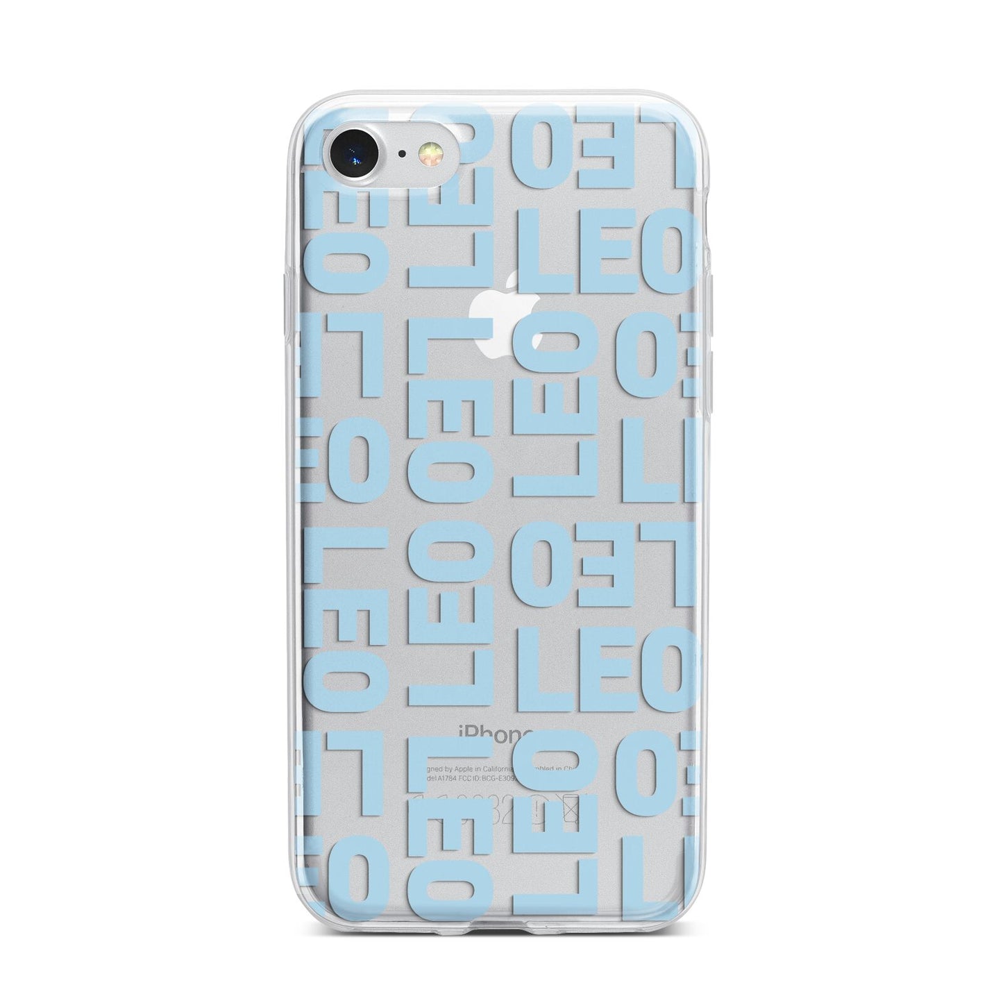 Bold Blue Block Names iPhone 7 Bumper Case on Silver iPhone