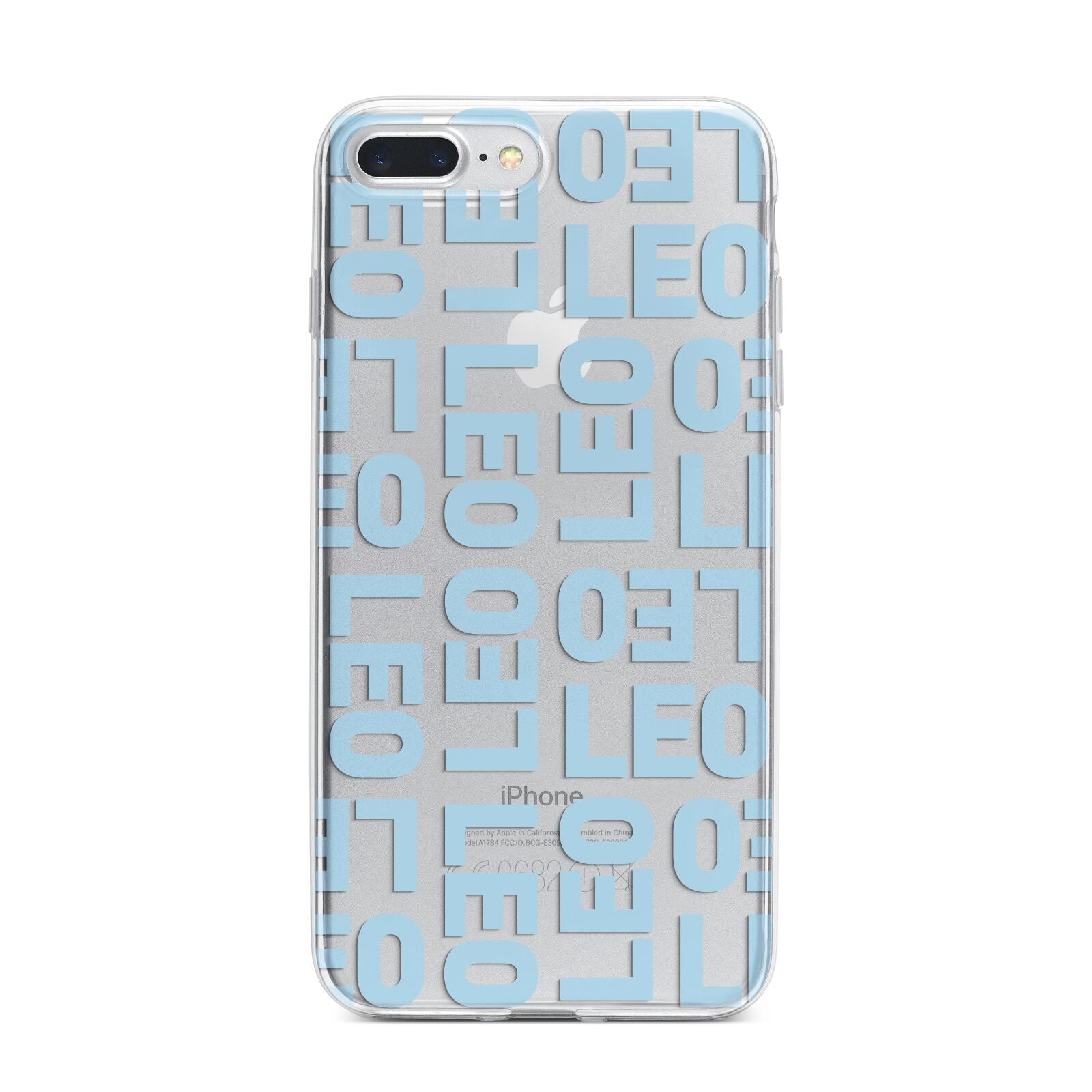 Bold Blue Block Names iPhone 7 Plus Bumper Case on Silver iPhone