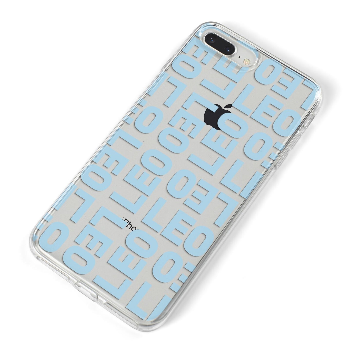 Bold Blue Block Names iPhone 8 Plus Bumper Case on Silver iPhone Alternative Image