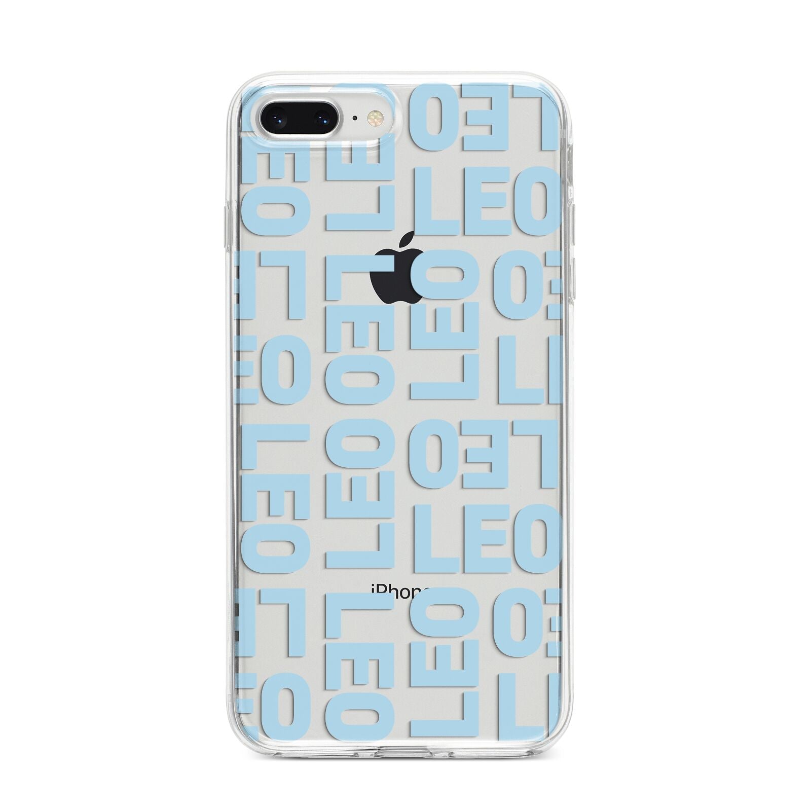 Bold Blue Block Names iPhone 8 Plus Bumper Case on Silver iPhone