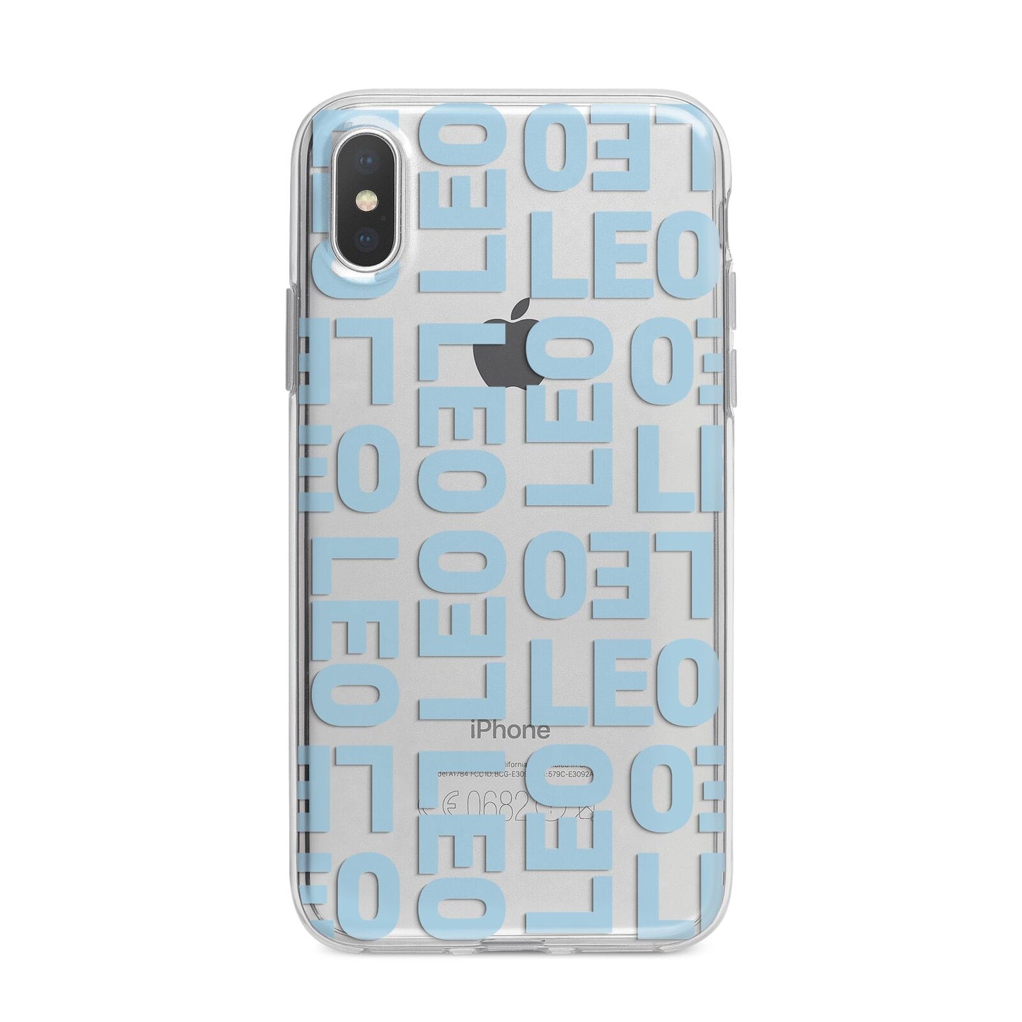 Bold Blue Block Names iPhone X Bumper Case on Silver iPhone Alternative Image 1