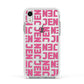 Bold Pink Repeating Name Apple iPhone XR Impact Case White Edge on Silver Phone