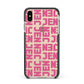 Bold Pink Repeating Name Apple iPhone Xs Max Impact Case Black Edge on Gold Phone