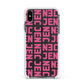 Bold Pink Repeating Name Apple iPhone Xs Max Impact Case White Edge on Black Phone