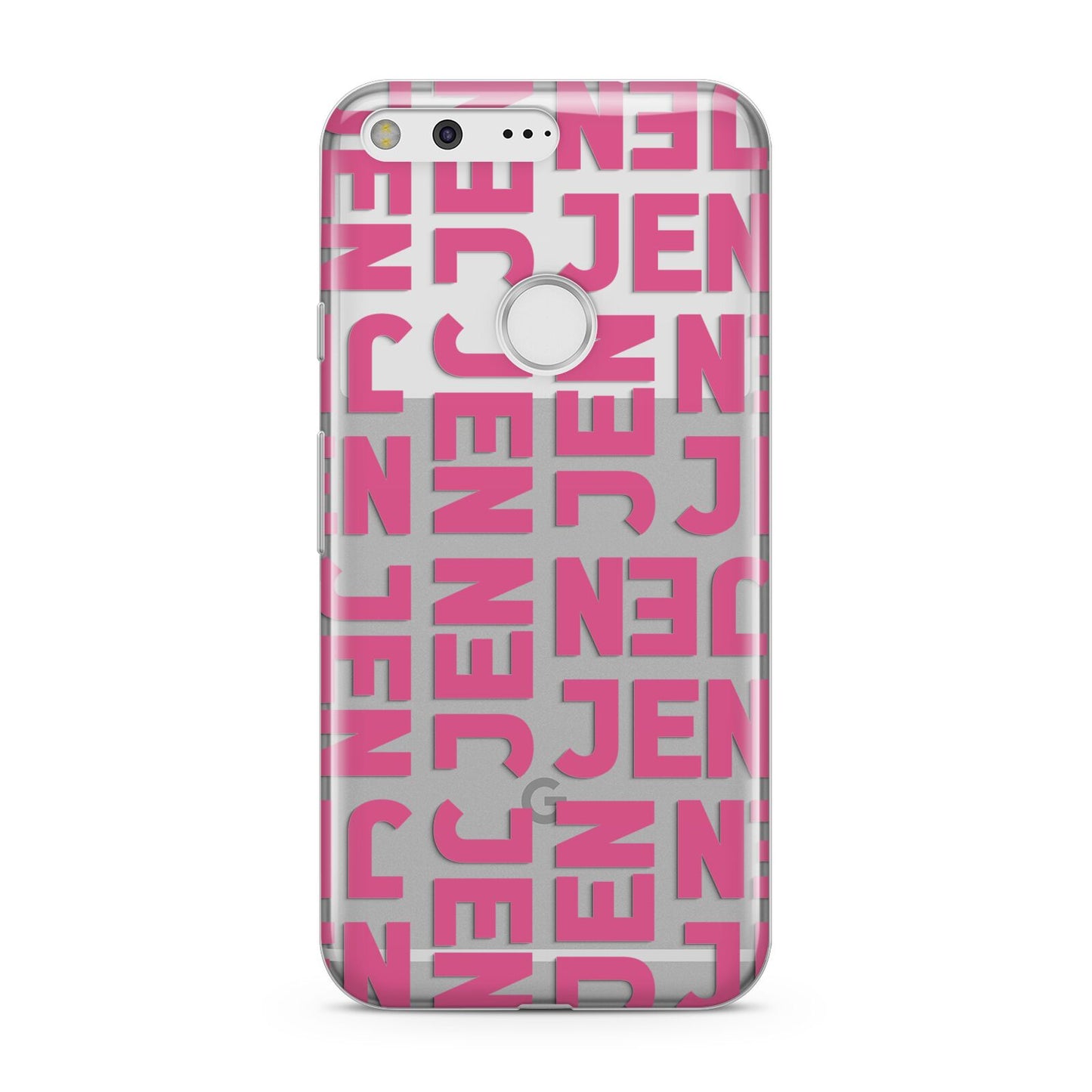 Bold Pink Repeating Name Google Pixel Case