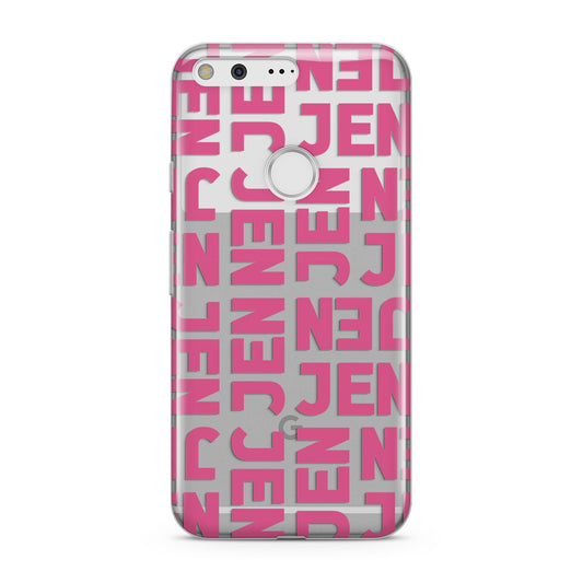 Bold Pink Repeating Name Google Pixel Case