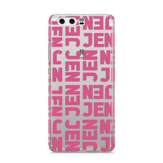 Bold Pink Repeating Name Huawei P10 Phone Case