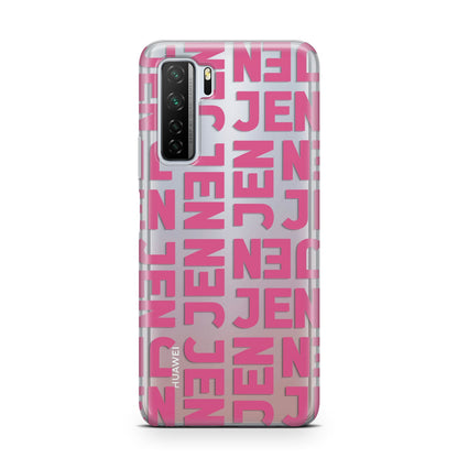 Bold Pink Repeating Name Huawei P40 Lite 5G Phone Case