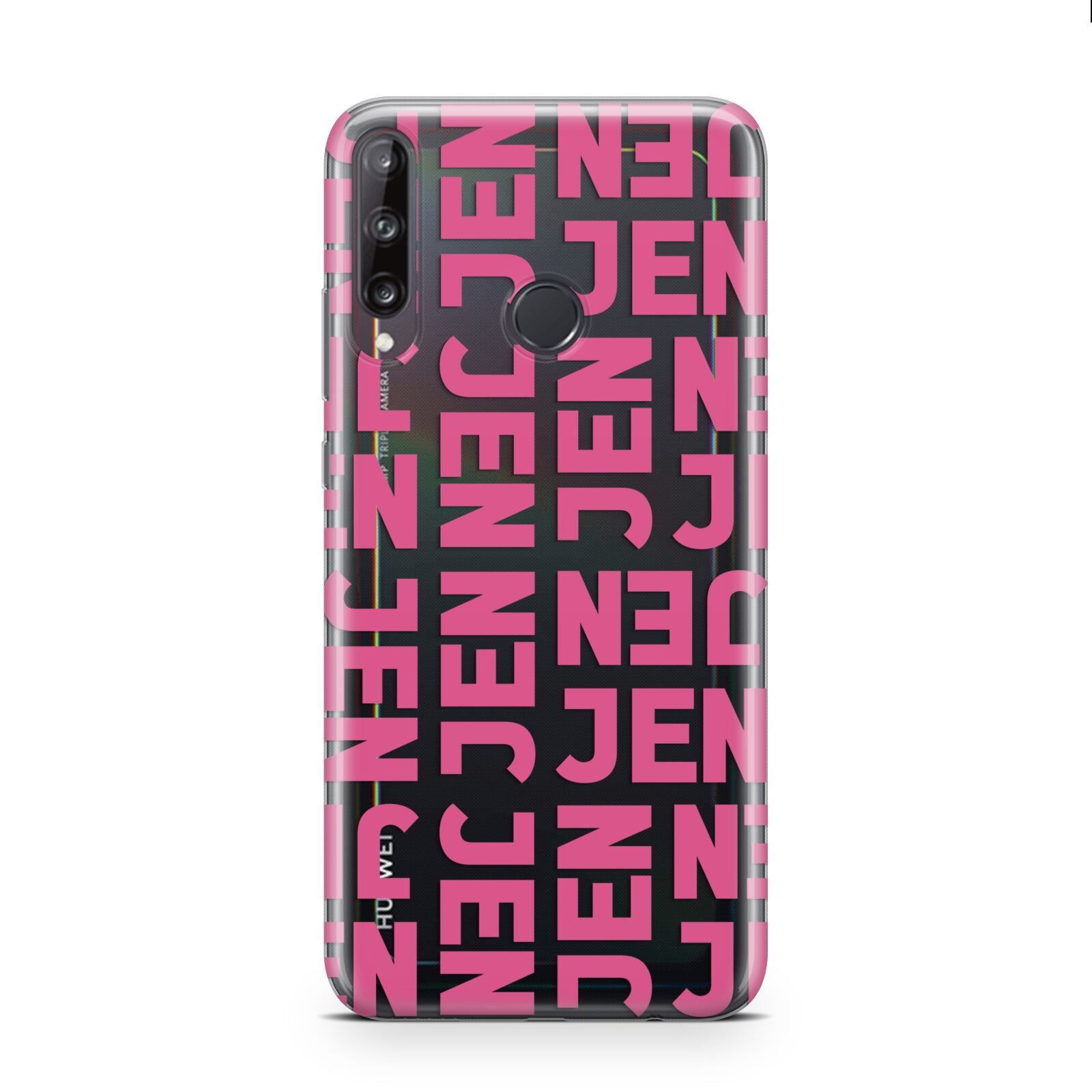 Bold Pink Repeating Name Huawei P40 Lite E Phone Case