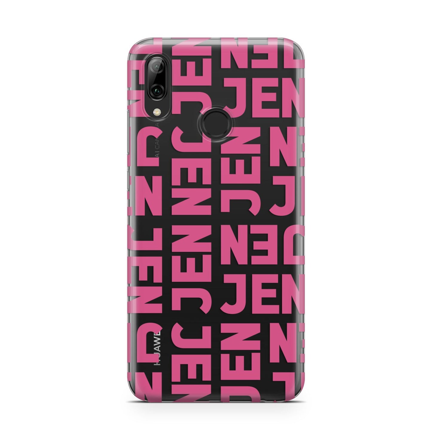 Bold Pink Repeating Name Huawei Y7 2019