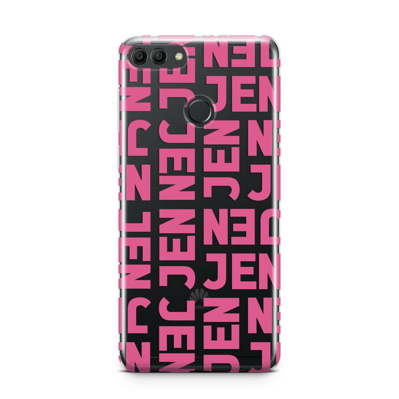 Bold Pink Repeating Name Huawei Y9 2018