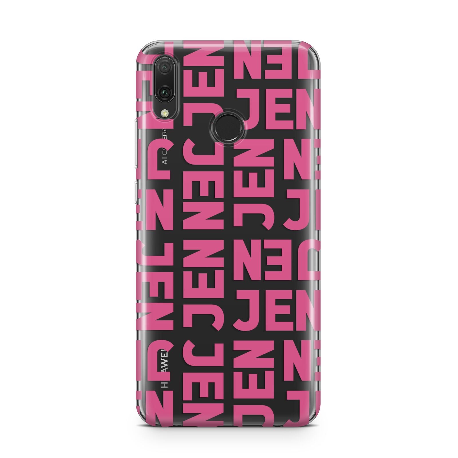 Bold Pink Repeating Name Huawei Y9 2019